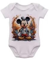 Body Bebê Infantil roupa criança Mickey mouse chapeu disney - Foto 3