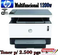 Multifuncional com conexão Wirelles HP Neverstop 1200W