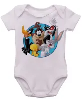 Body Bebê Infantil roupa criança Perna longa frajola taz mania patolino piu piu - Foto 3