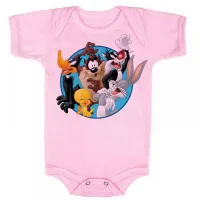 Body Bebê Infantil roupa criança Perna longa frajola taz mania patolino piu piu - Foto 4