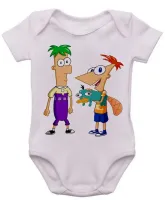 Body Bebê Infantil roupa criança Phineas e Feb desenho antigo - Foto 3