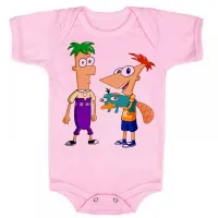 Body Bebê Infantil roupa criança Phineas e Feb desenho antigo - Foto 4