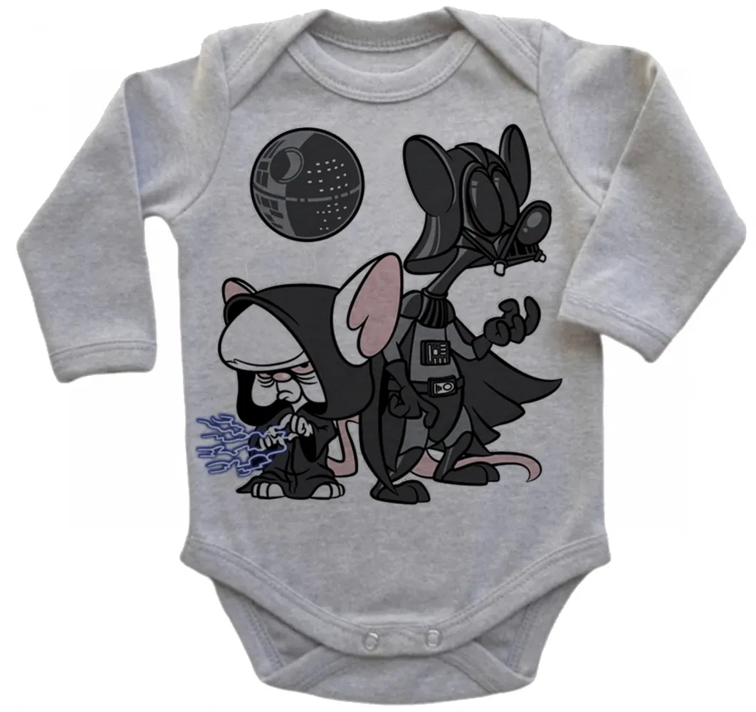 Body Bebê Infantil roupa criança Pink cerebro darth vader mestre