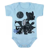 Body Bebê Infantil roupa criança Pink cerebro darth vader mestre - Foto 2