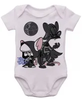 Body Bebê Infantil roupa criança Pink cerebro darth vader mestre - Foto 3