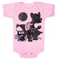 Body Bebê Infantil roupa criança Pink cerebro darth vader mestre - Foto 4