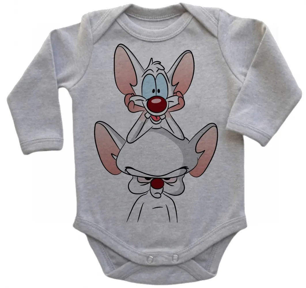 Body Bebê Infantil roupa criança Pink eo Cérebro desenho antigo bom