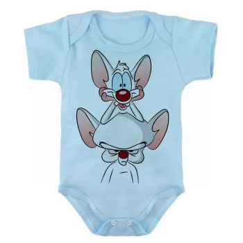 Body Bebê Infantil roupa criança Pink eo Cérebro desenho antigo bom - Foto 2