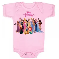 Body Bebê Infantil roupa criança princesas disney rapunzel frozen branca neve anna mulan moana jasmine bela adormecida  - Foto 4