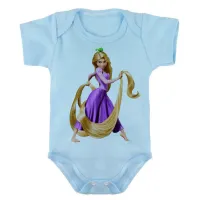 Body Bebê Infantil roupa criança rapunzel princesa disney - Foto 2