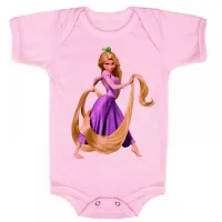 Body Bebê Infantil roupa criança rapunzel princesa disney - Foto 4