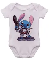 Body Bebê Infantil roupa criança Stitch deadpool desenho animado - Foto 3