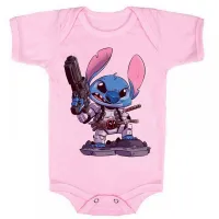 Body Bebê Infantil roupa criança Stitch deadpool desenho animado - Foto 4