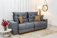 Sofá Retrátil e reclinável Molas ensacadas D33 Gran belo 2,50 NV Super promoção - Foto 3