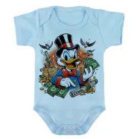 Body Bebê Infantil roupa criança Tio patinhas dolar ouro rico - Foto 2