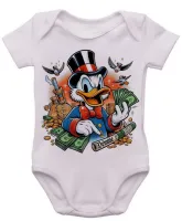 Body Bebê Infantil roupa criança Tio patinhas dolar ouro rico - Foto 3