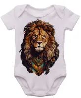 Body Bebê Infantil roupa criança Leão rei Juda Jesus Cristo salvador - Foto 3