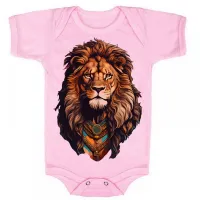 Body Bebê Infantil roupa criança Leão rei Juda Jesus Cristo salvador - Foto 4