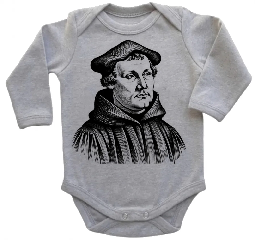 Body Bebê Infantil roupa criança Martin Lutero igreja Evangelica Protestante Imagem