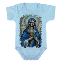 Body Bebê Infantil roupa criança Nossa Senhora Aparecida Jesus Mãe - Foto 2
