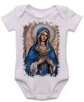 Body Bebê Infantil roupa criança Nossa Senhora Aparecida Jesus Mãe - Foto 3