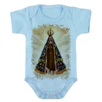 Body Bebê Infantil roupa criança Nossa Senhora Jesus Rainha - Foto 2