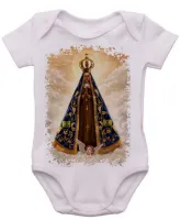 Body Bebê Infantil roupa criança Nossa Senhora Jesus Rainha - Foto 3