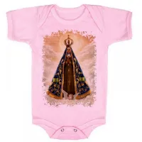 Body Bebê Infantil roupa criança Nossa Senhora Jesus Rainha - Foto 4