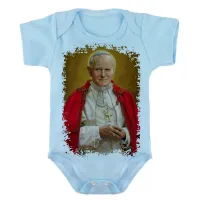 Body Bebê Infantil roupa criança Papa João Paulo Jesus Cristo - Foto 2