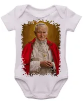 Body Bebê Infantil roupa criança Papa João Paulo Jesus Cristo - Foto 3