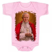 Body Bebê Infantil roupa criança Papa João Paulo Jesus Cristo - Foto 4
