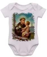 Body Bebê Infantil roupa criança Santo Antonio Jesus Cristo - Foto 3