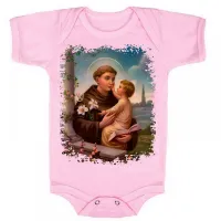 Body Bebê Infantil roupa criança Santo Antonio Jesus Cristo - Foto 4