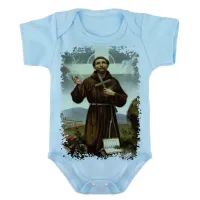 Body Bebê Infantil roupa criança São Francisco Assis Jesus Cristo - Foto 2