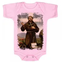Body Bebê Infantil roupa criança São Francisco Assis Jesus Cristo - Foto 4
