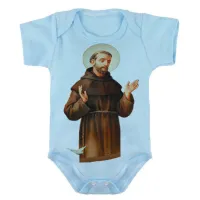 Body Bebê Infantil roupa criança São Francisco Jesus Cristo - Foto 2