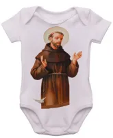 Body Bebê Infantil roupa criança São Francisco Jesus Cristo - Foto 3