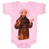 Body Bebê Infantil roupa criança São Francisco Jesus Cristo - Foto 4