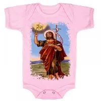 Body Bebê Infantil roupa criança São João Batista Jesus Cristo - Foto 4