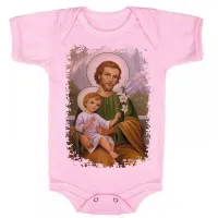 Body Bebê Infantil roupa criança São Jose Jesus Cristo - Foto 4