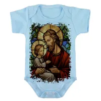 Body Bebê Infantil roupa criança São Jose Jesus Vitral - Foto 2