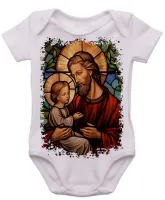 Body Bebê Infantil roupa criança São Jose Jesus Vitral - Foto 3