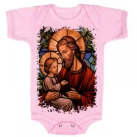 Body Bebê Infantil roupa criança São Jose Jesus Vitral - Foto 4