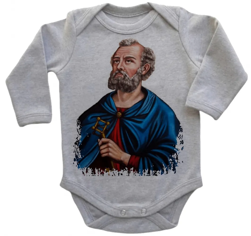 Body Bebê Infantil roupa criança São Pedro Jesus Cristo Imagem