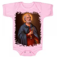 Body Bebê Infantil roupa criança São Pedro Santo Jesus Cristo - Foto 4