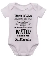 Body Bebê Infantil roupa criança Senhor meu Pastor Jesus Cristo - Foto 3