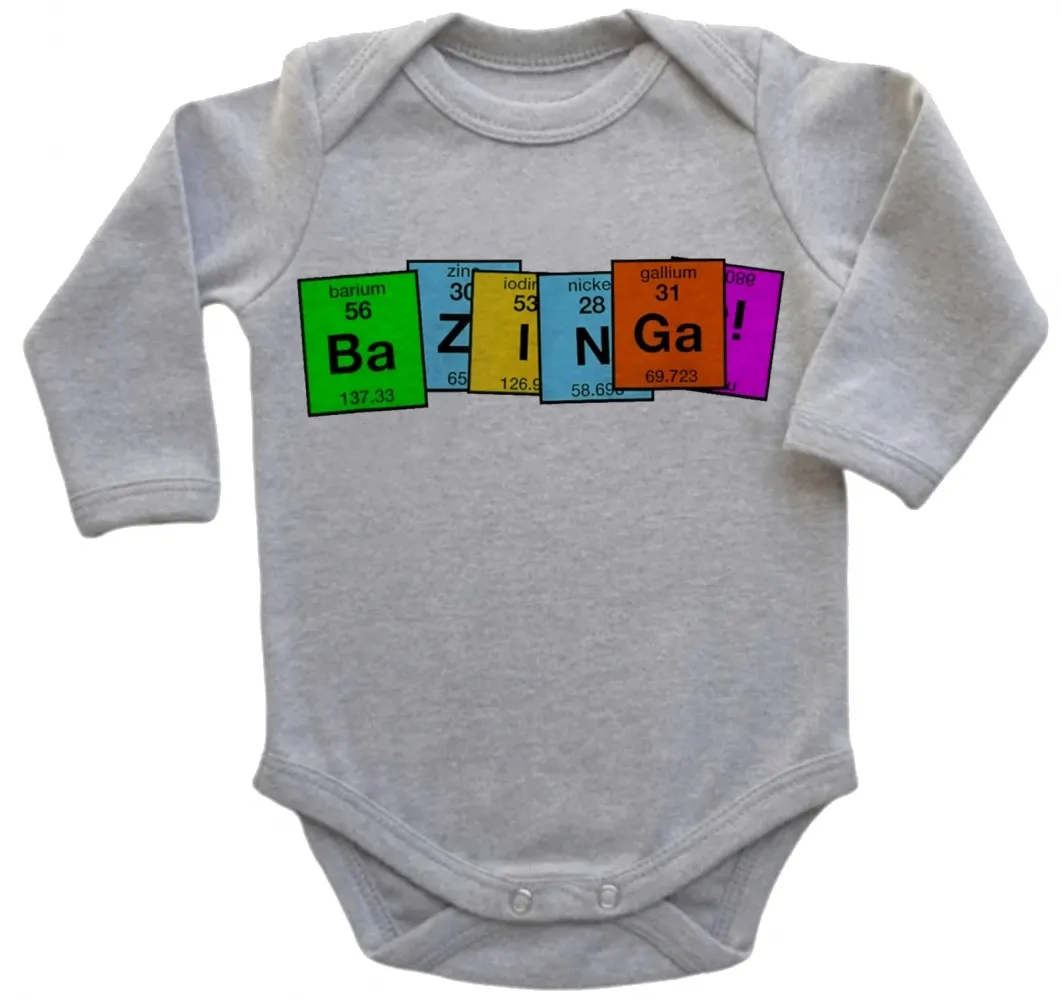 Body Bebê Infantil roupa criança Bazinga big bang theory tabela Imagem