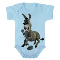 Body Bebê Infantil roupa criança Burro shrek cantando - Foto 2