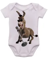 Body Bebê Infantil roupa criança Burro shrek cantando - Foto 3
