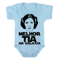 Body Bebê Infantil roupa criança Melhor Tia Titia star wars princesa - Foto 2